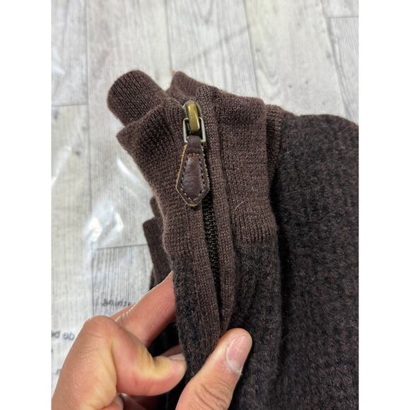 Pendleton Quarter Zip Wool Sweater Brown Mens Medium Merino Wool - Picture 4 of 5